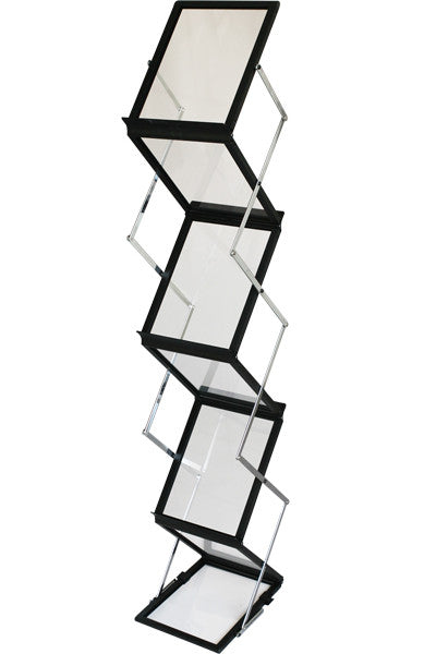 Prospektständer Flex in schwarzer Ausführung, 6xA4 für Flyer und Kataloge