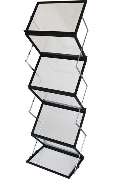 Prospektständer Flex in schwarzer Ausführung - 6 x A3 für Messen und mobile Einsätze