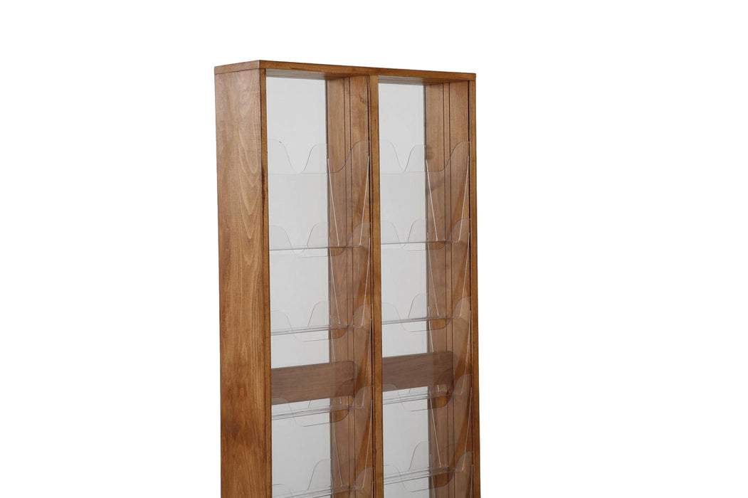 Prospektständer Buchenholz für Magazine und Kataloge im Bodenformat