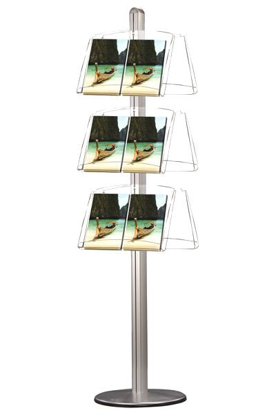 Zweiseitiger Prospektständer Multi 6 mit 12x A4-Fächern für Wartebereiche, Büro und Empfang