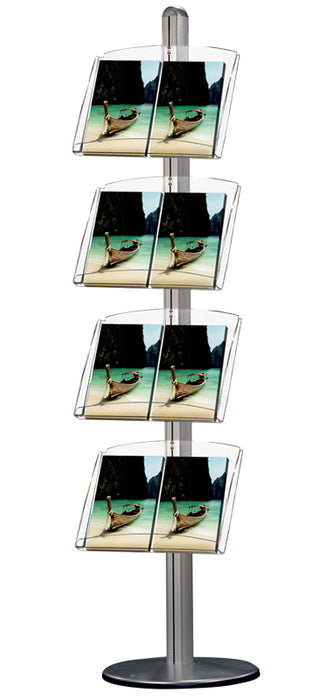 Prospektständer Multi 7 einseitig mit 8x A4 Acrylfächern für Büro & Messe