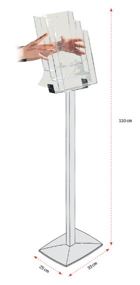 Montage des Prospektständers Pillar mit Acrylfächern – einfacher Aufbau