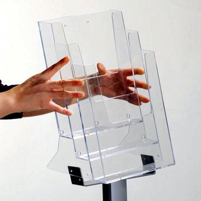 Stabiler pyramidenförmiger Fuß des Prospektständers Pillar aus Aluminium