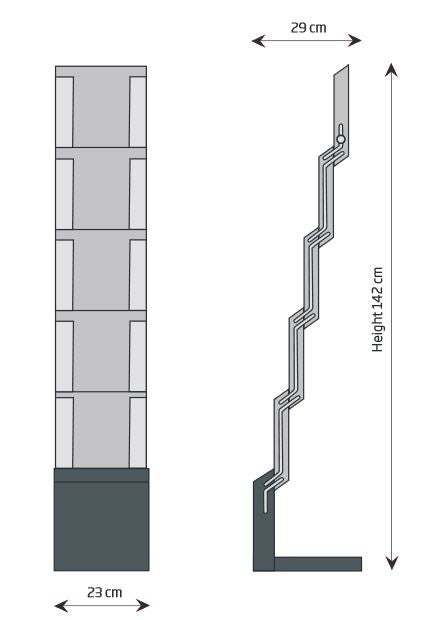 Detailaufnahme vom Quick Prospektständer mit robustem Fuß