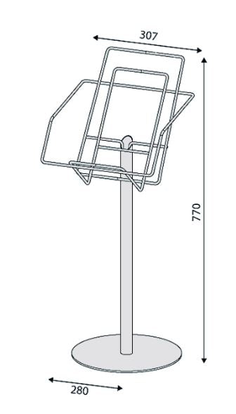 Prospektständer Solo aus Draht für Zeitungen und Magazine in Silber