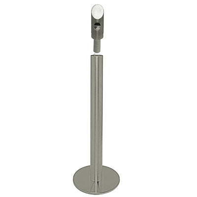 Wetterfester Standascher aus poliertem Edelstahl