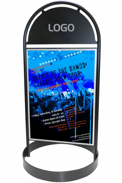 Wetterfester Plakatständer für Gehweg und Ladenlokal