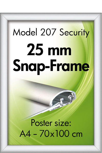 Security Posterrahmen 25 mm für Plakate und Aushänge, Größen A4 bis 70 × 100 cm