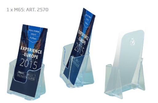M65 Prospekthalter doppelt – transparent und platzsparend