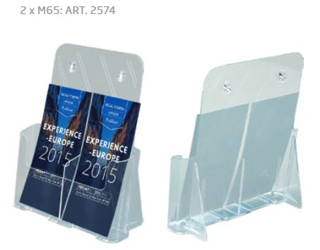 M65 Prospekthalter doppelt – transparent und platzsparend