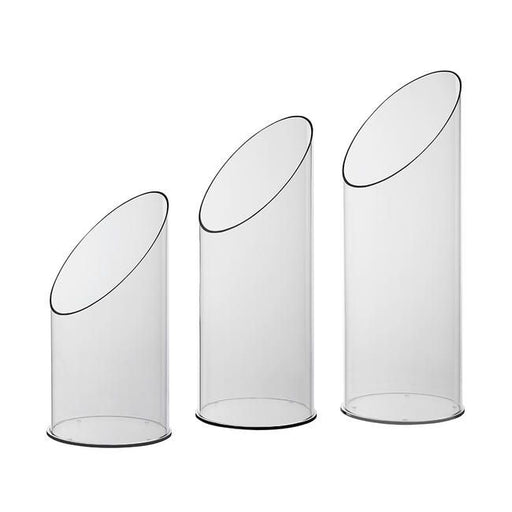 Verkaufsschütte Acryl Flöte mit schräger Front für leichte Entnahme