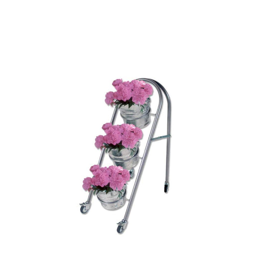 Verkaufsständer mit 3 Zinkeimern für Blumen, Blumenständer
