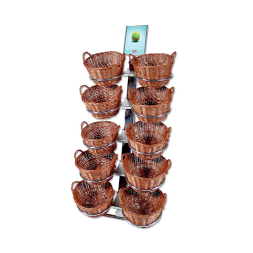 Verkaufsständer mit 10 runden Körben für Obst und Gemüse in Märkten
