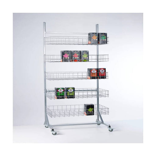 Verkaufsständer Metall mit 4 Körben für Lebensmittel und Aktionen