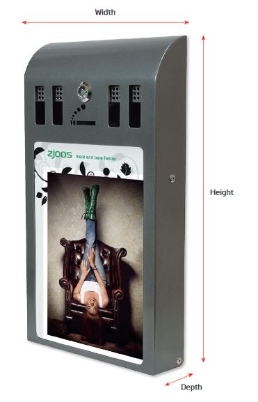 Wetterfester Wandascher mit Acrylscheibe und Schloss