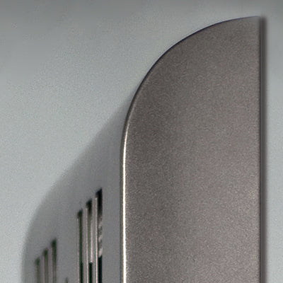 Wetterfester Wandascher mit Acrylscheibe und Schloss in der Seitenansicht