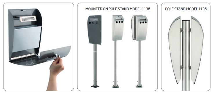 Convex Wandascher auf Pole Stand montiert - Zugaretten-Ständer