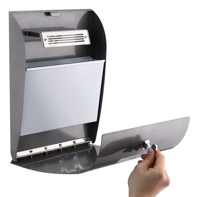 Design-Wandascher Convex Grau mit Innenbehälter