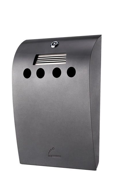 Zigaretten Wandascher Convex Grau pulverbeschichtet