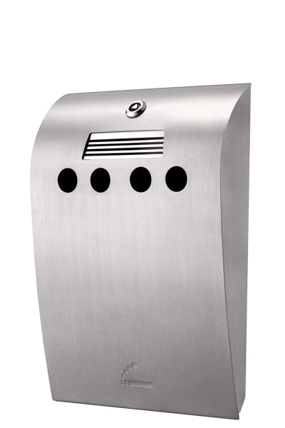 Zigaretten Wandascher Convex Silber Edelstahl gebürstet