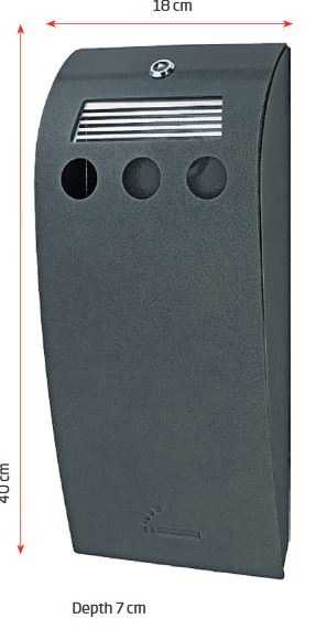 Design-Wandascher Stylo 1,3 l für Parkanlagen und Eingangsbereiche