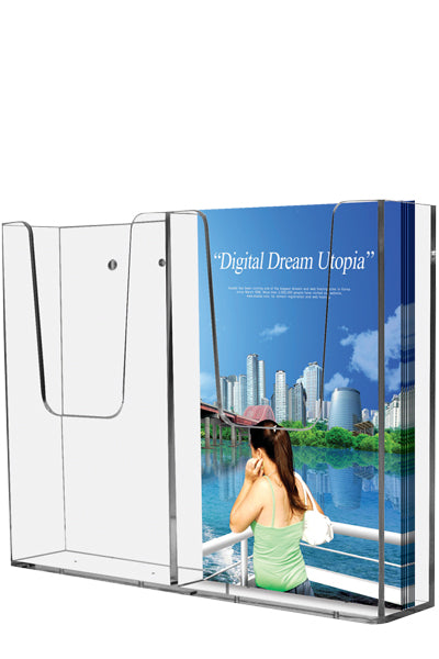 Wand-Prospekthalter aus Acryl in A4 Größe für Flyer und Broschüren