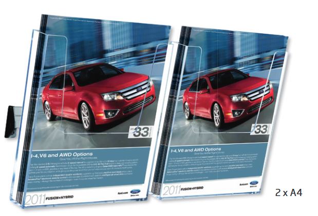 Wand-Prospekthalter Acryl für A4 Broschüren im Büro oder Praxis