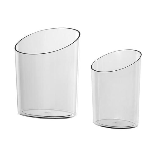 Warenschütte Oval transparent leer für Theke und Regal