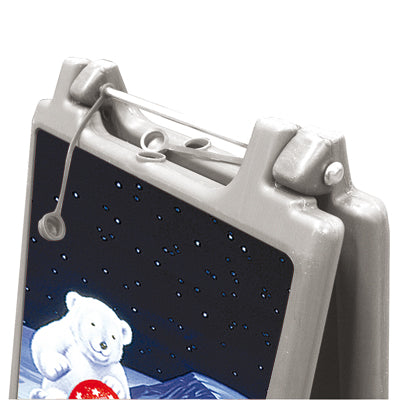 Wasserbefüllung des Kunststoff Kundenstoppers über obere Öffnung für zusätzliche Stabilität