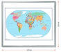 Weltkarten Whiteboard mit Abmessungen 123 x 103 cm