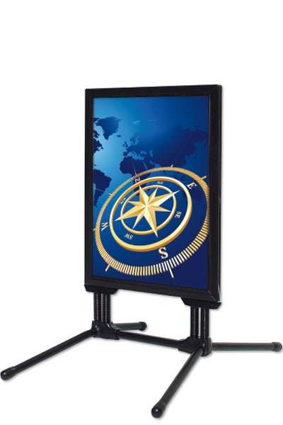 Wetterfester Gehwegaufsteller Schwarz mit eingesetztem Werbeplakat