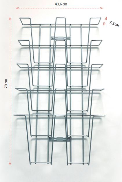 Prospekthalter aus Draht mit 5 Fächern für Tabloid-Zeitungen