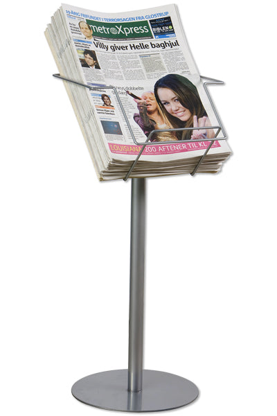 Stabiler Zeitungsständer mit rundem Standfuß, mobil einsetzbar