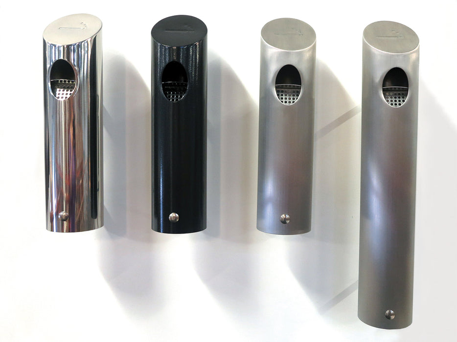 Rohrförmige Wandascher aus Stahl für Außenbereiche und Raucherzonen